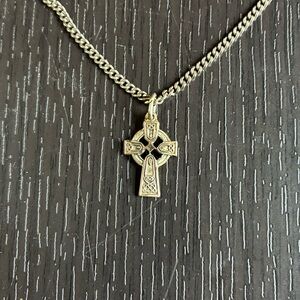 Sterling silver Celtic cross chain necklace
